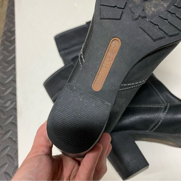 TIMBERLAND RUDSTON EARTH KEEPERS tall mid calf stack heel leather riding BOOTS 9 - Picture 8 of 12